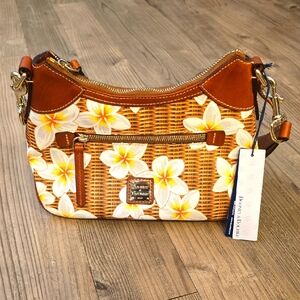 Dooney & Bourke, Plumeria Small Hobo Bag With Coated Cotton Print NWT